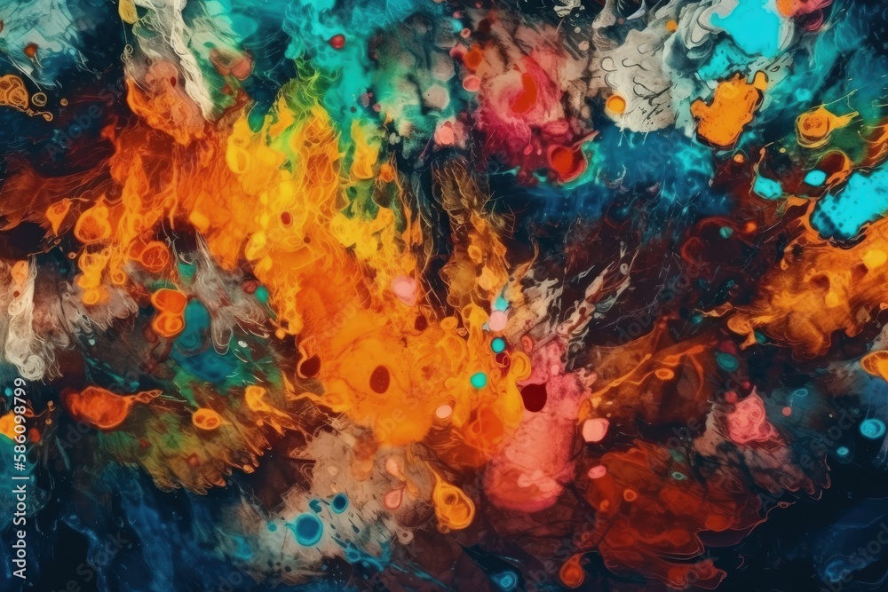 abstract painting with vibrant colors and dynamic brushstrokes created with Generative AI technology