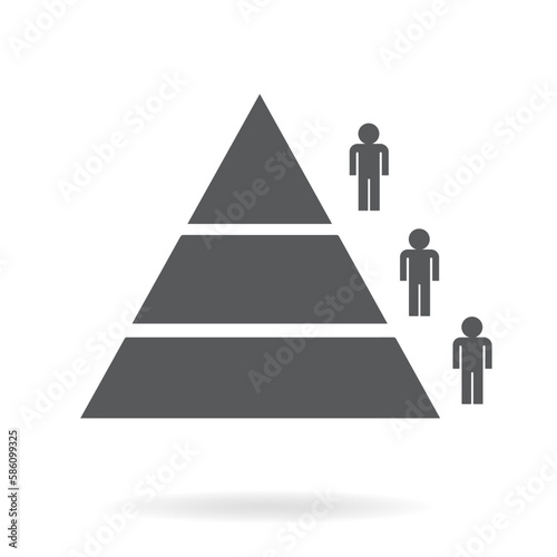 pyramid chart for presentations and reports vector illustration isolated on white.