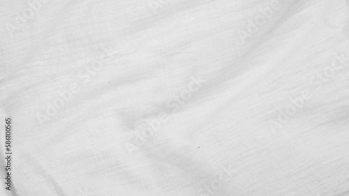 Organic Fabric cotton backdrop White linen canvas crumpled natural cotton fabric Natural handmade linen top view background  organic Eco textiles White Fabric linen texture © Charlie's