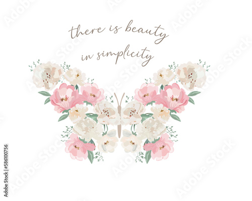 butterfly positive quote hand drawn spring