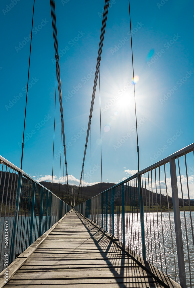 The longest suspension bridge in Bulgaria over Studen Kladenez dam with distance between the two towers of 260m. The only way to reach Lisicite villag