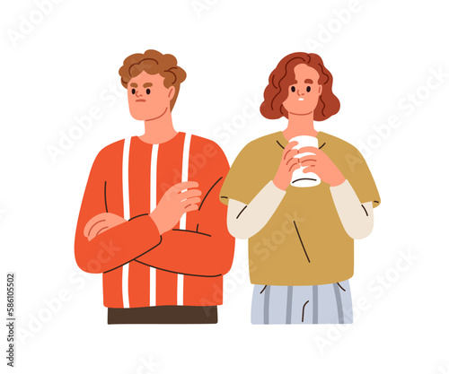 Misunderstanding and conflict in family couple. Bad complicated relationship, communication crisis, disagreement problem, trouble concept. Flat graphic vector illustration isolated on white background