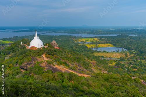 Aerial view of Mihintale buddhist site in Sri Lanka photo