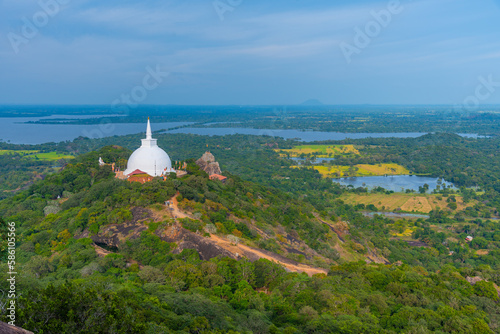 Aerial view of Mihintale buddhist site in Sri Lanka photo