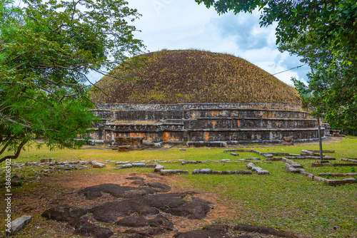 Kantaka Cetiya stupa at Mihintale buddhist site in Sri Lanka photo