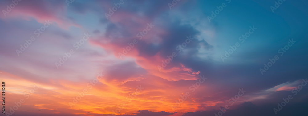 Clouds waltzing through the breathtaking hues of a sunset sky.Generative AI Clouds waltzing through the breathtaking hues of a sunset sky.Generative AI