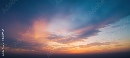A sunset sky ablaze with color, amplified by stunning cloud formations. Generative AI © Lemart