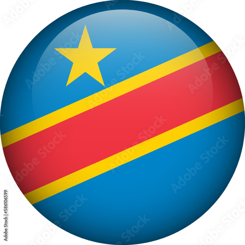 Free Download Democratic Republic of the Congo flag button. Round flag of DRC. Vector flag, symbol. Colors and proportion correctly. - GFXLoad