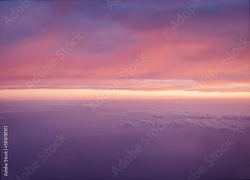 Sky above the clouds background with copy space