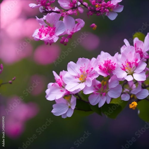 A hyper realistic colorful sakura flower