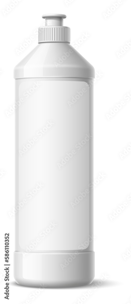Plastic bottle for chemical detergent. Realistic blank mockup Plastic bottle for chemical detergent. Realistic blank mockup