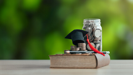 A scholarship that grows through success. Ideas for College and University Tuition Fees for education, investment and scholarship on green nature background