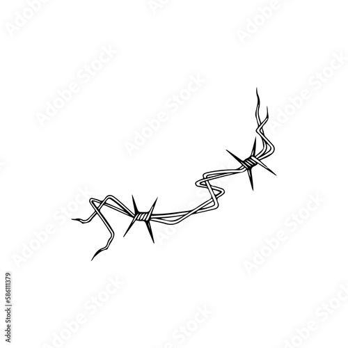vector illustration of barbed wire