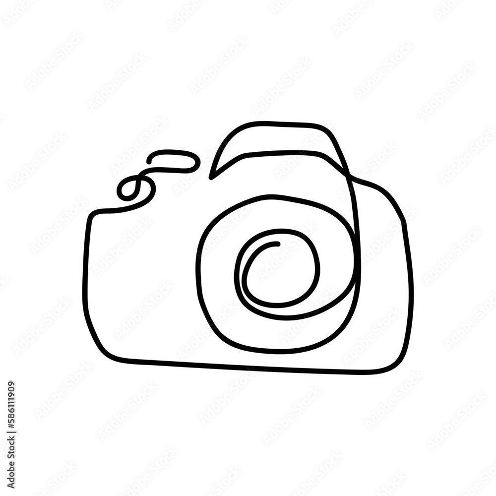 Doodle illustration of a camera isolated on a white background. Camera icon drawn by hand. Vector illustration Doodle illustration of a camera isolated on a white background. Camera icon drawn by hand. Vector illustration