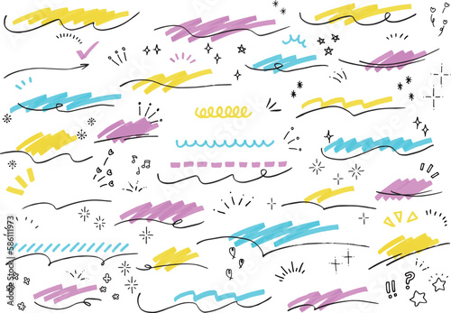 Handdraw headline design set 手書きの見出しデザインセット