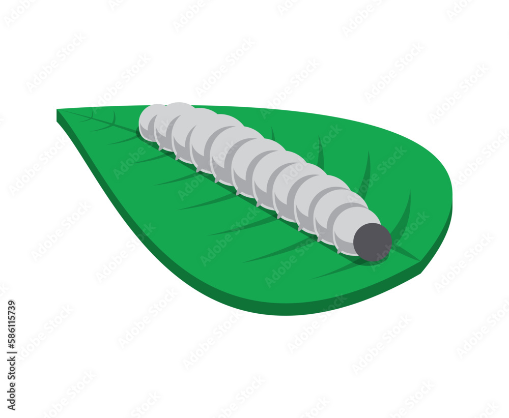 Silkworm Isometric Icon