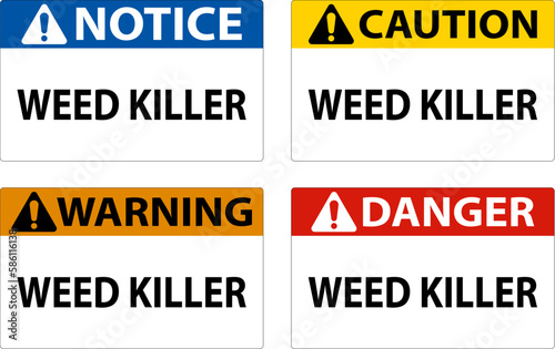 Danger Sign Weed Killer On White Background