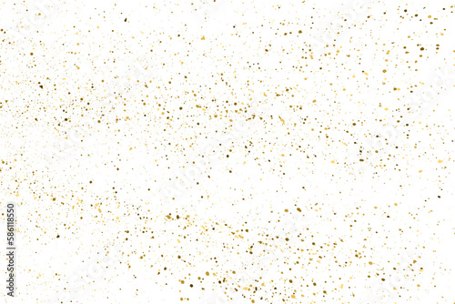 Gold Glitter Texture Isolated on White Background. Golden Splash Silhouette. Amber Particles Color. Sparkles Rain. Vector Illustration  Eps 10.