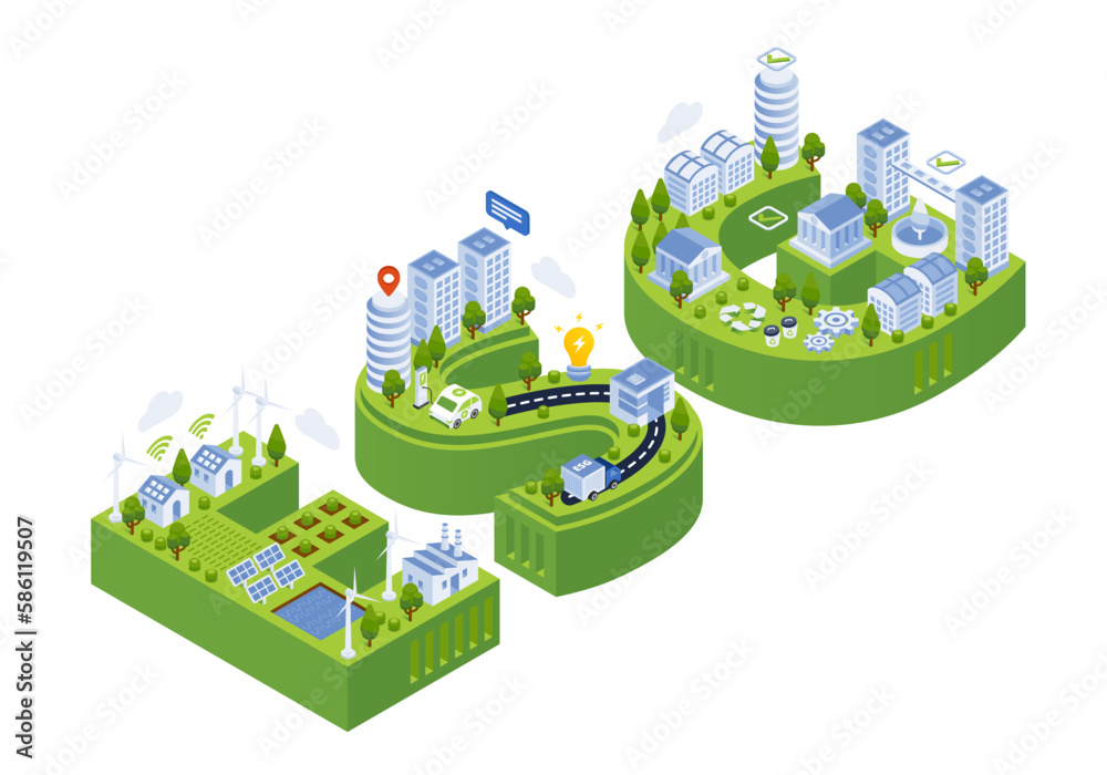 ESG Sustainability Environmental Isometric Illustration Stock Vector ...