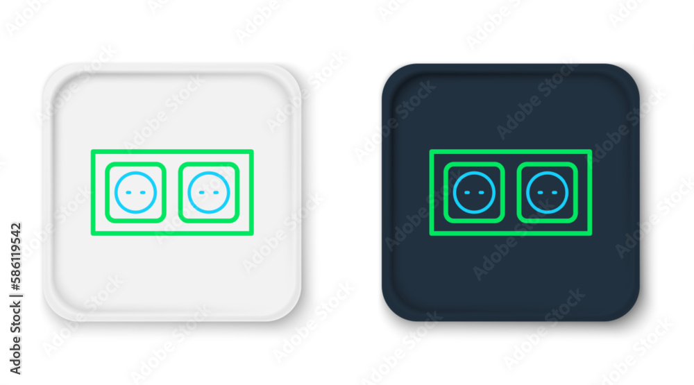 Line Electrical outlet icon isolated on white background. Power socket. Rosette symbol. Colorful outline concept. Vector Line Electrical outlet icon isolated on white background. Power socket. Rosette symbol. Colorful outline concept. Vector