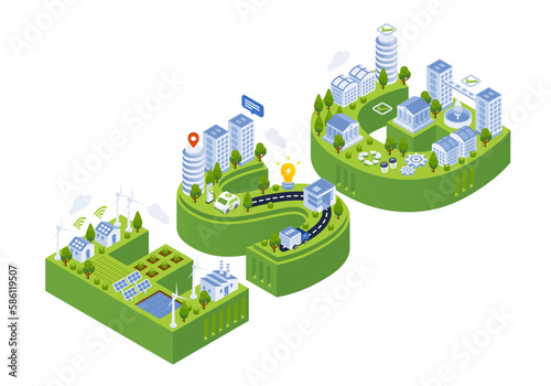 ESG Sustainability Environmental Isometric Illustration