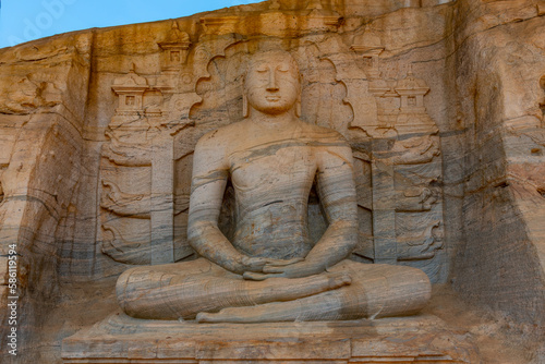 Buddha statue at Gal Vihara shrine at Polonnaruwa, Sri Lanka photo