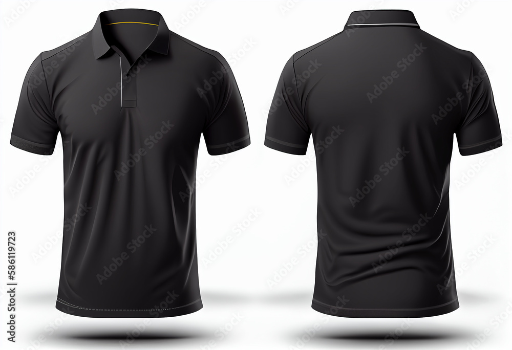 Black polo shirts mockup front and back used as design template ...