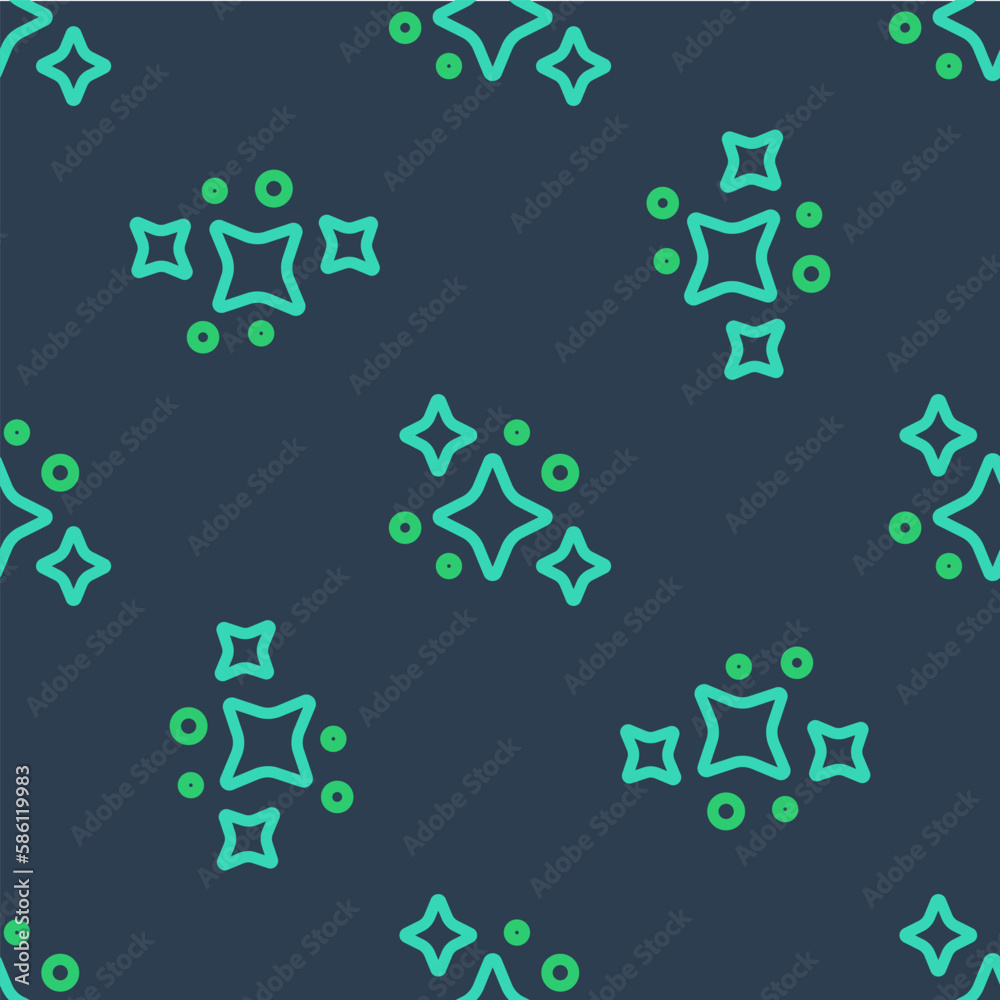 Line Home cleaning service concept icon isolated seamless pattern on blue background. Building and house. Vector
