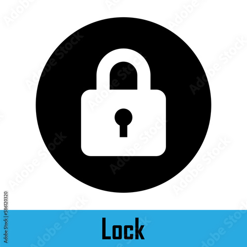 Lock. The lock on doors. Safety and security concept. Vector