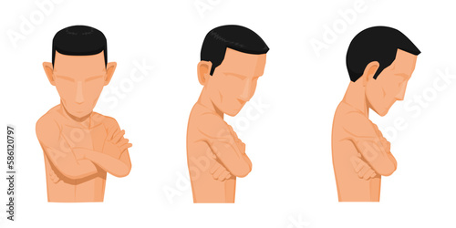 Naked man on white background