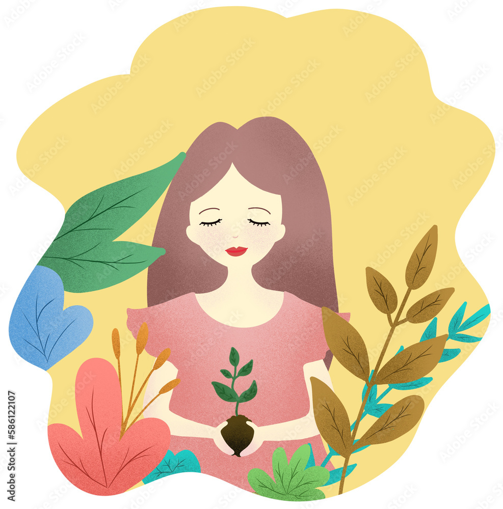 Women hand holding plant. Growth concept.