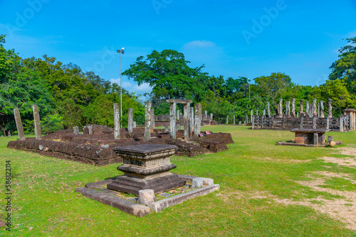 Ruins of the quadrangle of Polonnaruwa ruins, Sri Lanka