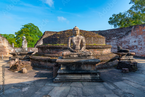 Ruins of vatadage at the quadrangle of Polonnaruwa ruins, Sri Lanka