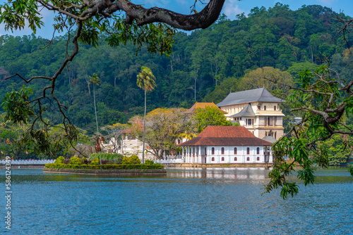 Temple of the sacred tooth relic in Kandy, Sri Lanka photo