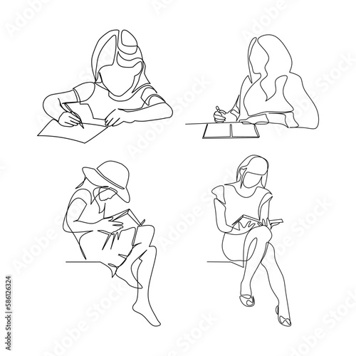 Students vector illustration