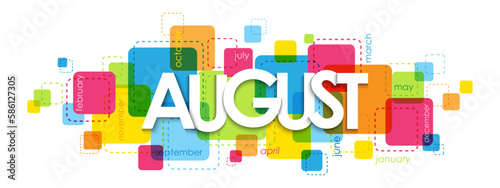 AUGUST colorful vector typography banner