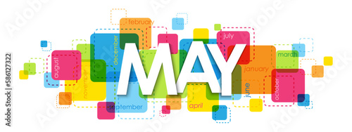 MAY colorful vector typography banner