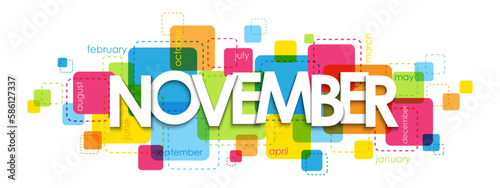 NOVEMBER colorful vector typography banner