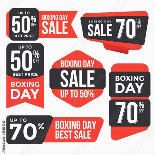 Set of sale tags boxing day