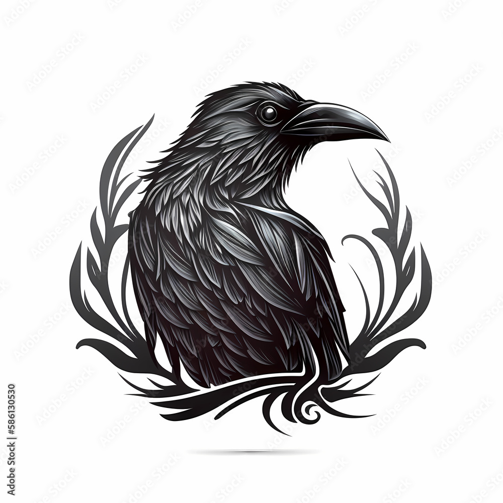 Fototapeta premium Raven Logo. Generative AI
