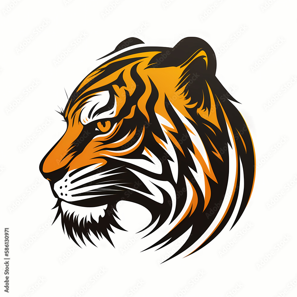 Tiger Head Logo. Generative AI