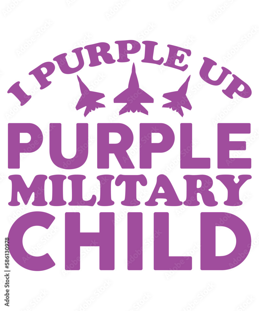 Fototapeta premium I Purple Up Purple Military Child, Purple up for military kids dandelion flower vector cancer awareness Month of the Military Child typography t-shirt design veterans shirt