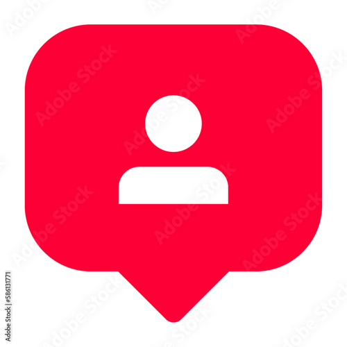 Follower notification icon, social media icon vector illustration.