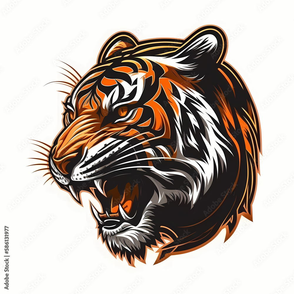 Tiger Head Logo. Generative AI Tiger Head Logo. Generative AI