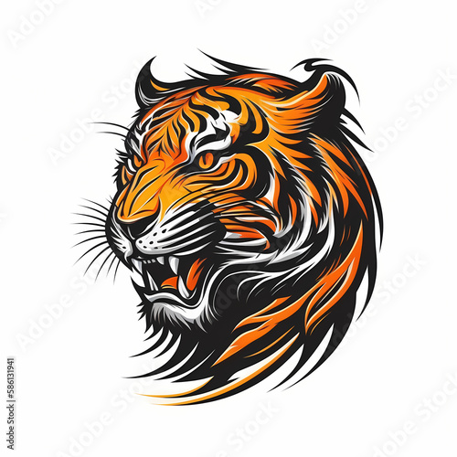 Tiger Head Logo. Generative AI