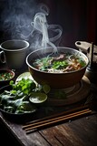 steaming bowl of ramen. Generative AI
