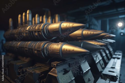 Nuclear weapons and missiles. AI Generated