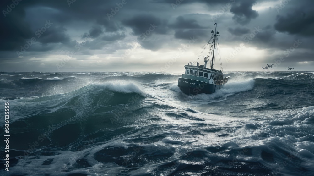 storm over the sea, generative AI storm over the sea, generative AI