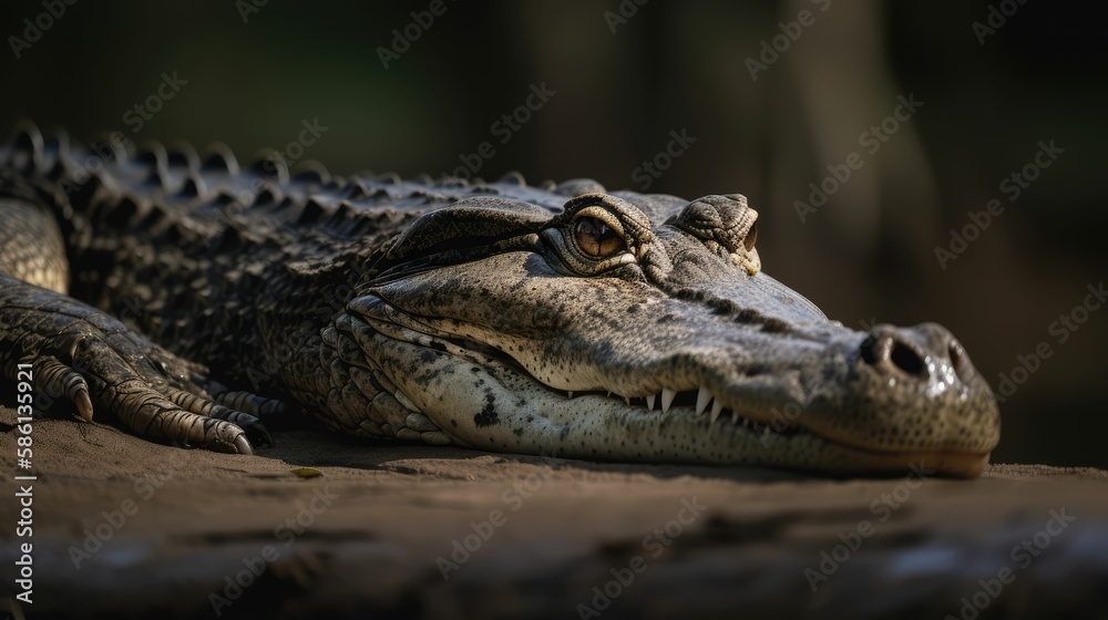 alligator portrait hyper-realistic, generative AI alligator portrait hyper-realistic, generative AI