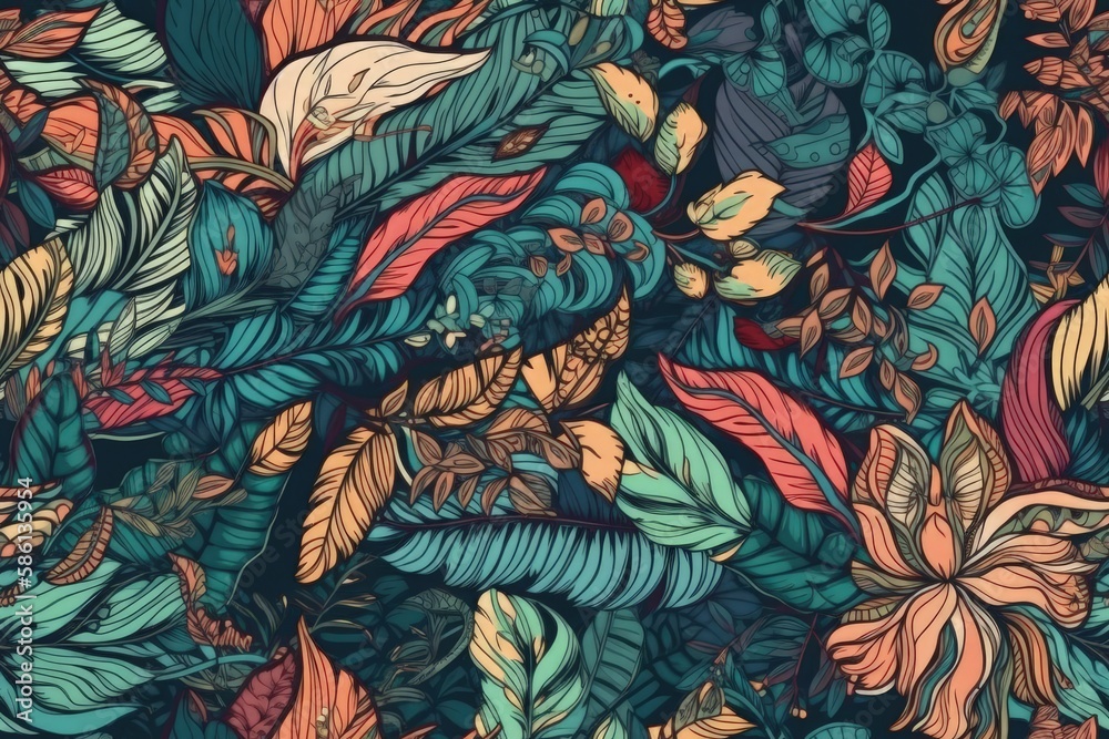 colorful pile of autumn leaves spread out on a wooden table created with Generative AI technology colorful pile of autumn leaves spread out on a wooden table created with Generative AI technology